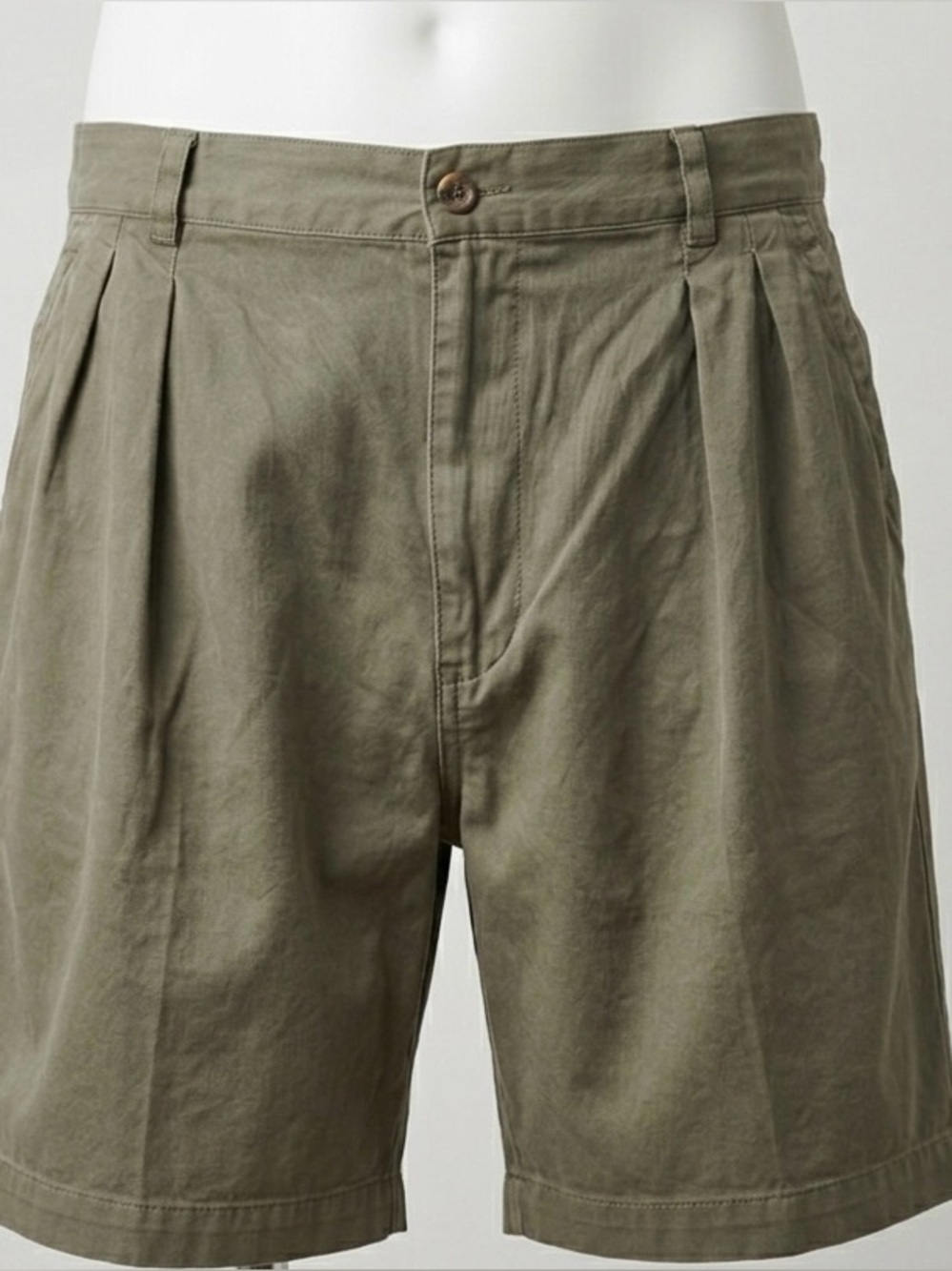 Tommy Bahama 100% Silk Pleated Shorts Men’s Size 36 Olive Green